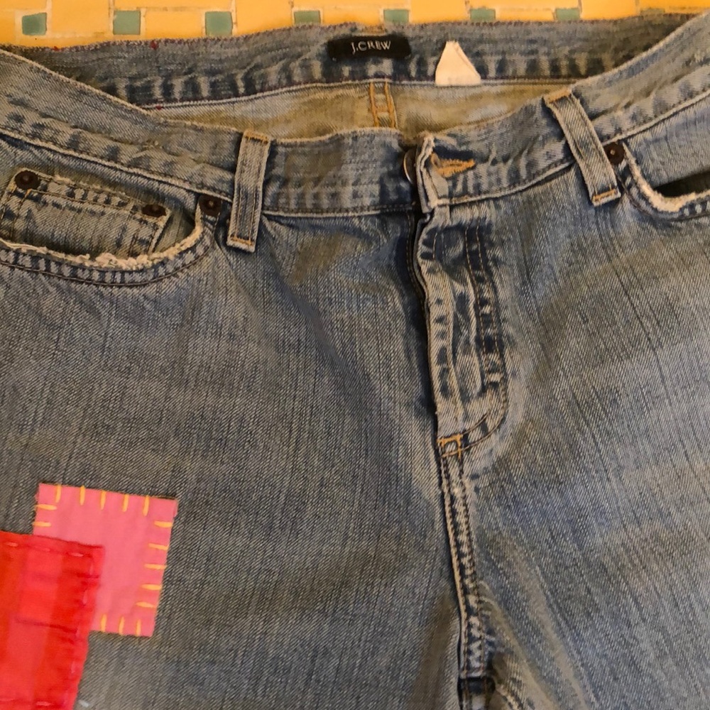 Vintage J crew collection patched denim jeans. 4